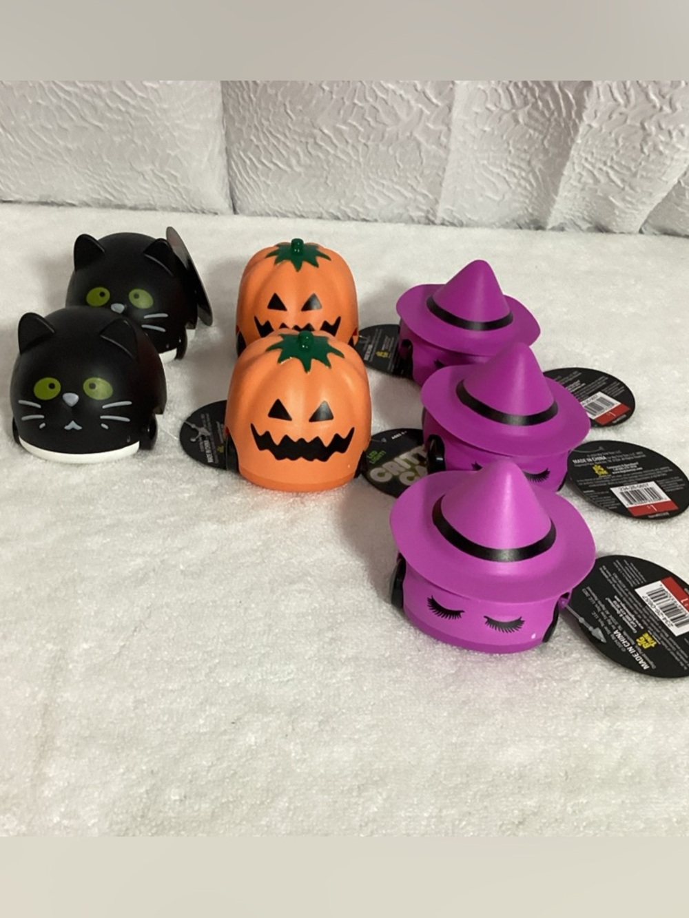 Critter Cars Lot of 7 Cat, Witch & Pumpkin LED Light Up Halloween 2024 NEW